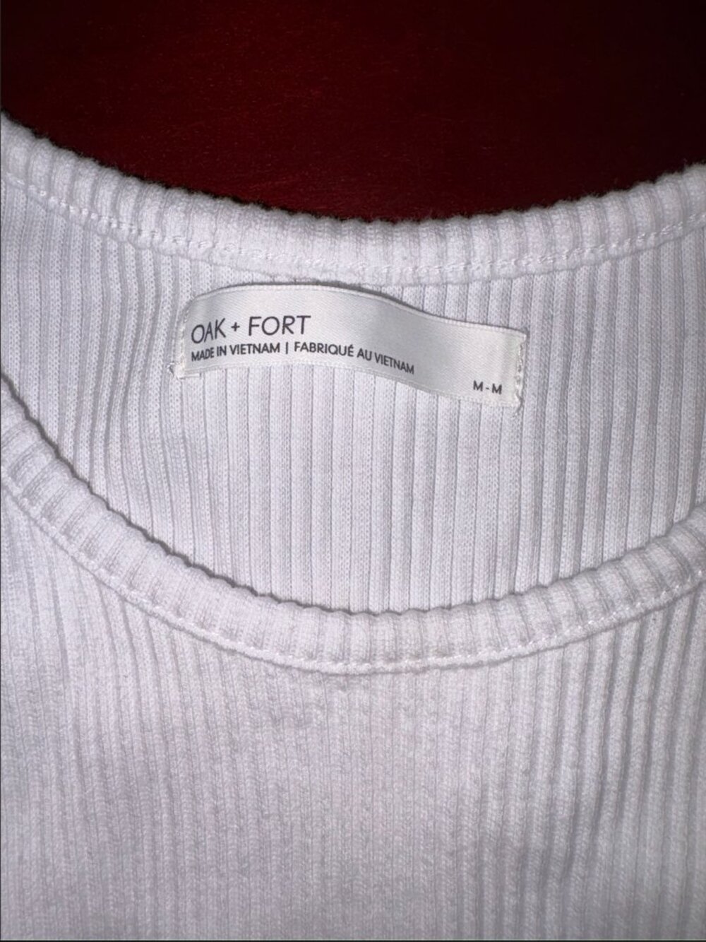Oak + Fort Ribbed White Tank - Picture 2 of 3